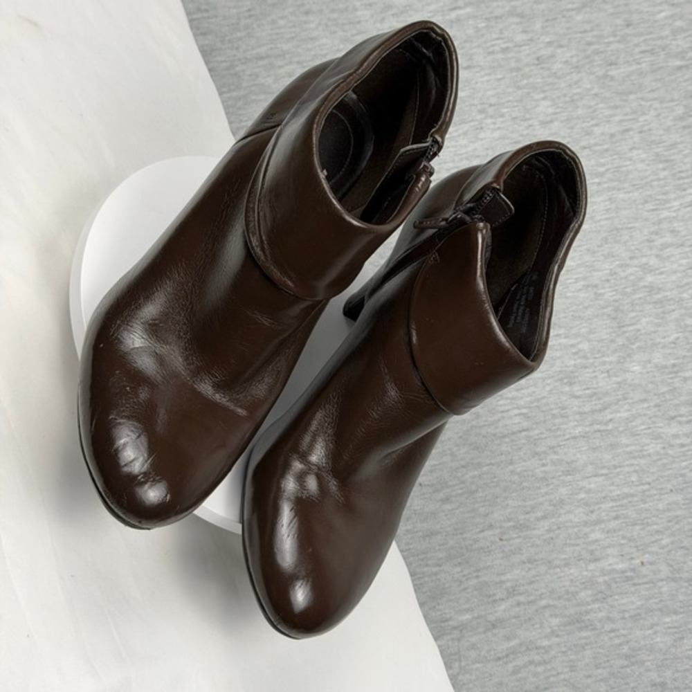 Naturalizer Bates Brown Cuffed Ankle Boots Heeled Booties Size 10M‎ A2906S1200